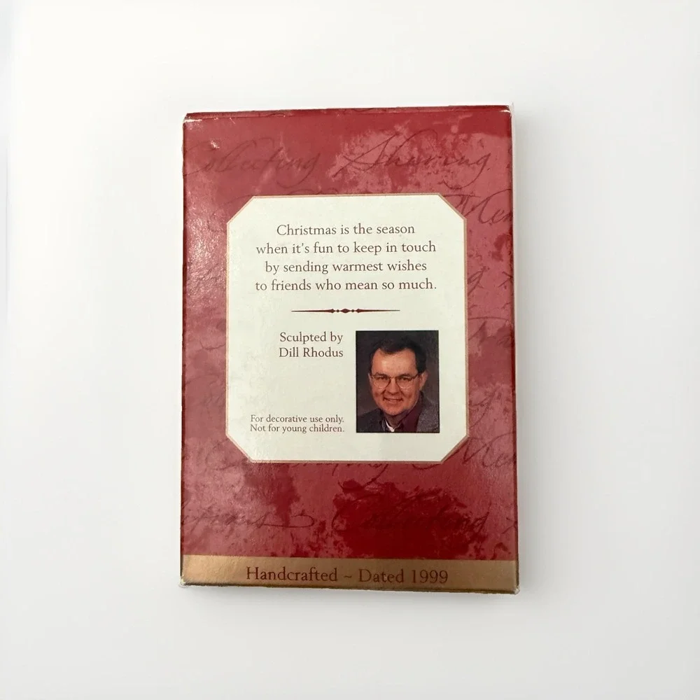 Vintage Hallmark HANDLED WITH CARE 1999 Keepsake Ornament Mouse Stamp Envelope